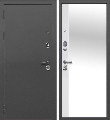 Входная дверь Феррони 9 см Серебро Зеркало (в пол) Эмалит белый Входная дверь Феррони 9 см Серебро Зеркало (в пол) Эмалит белый
