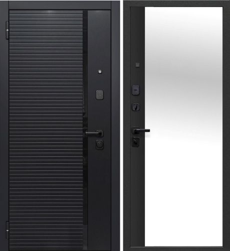 7,5 см Черное зеркало Сатин черный, накладное зеркало сзащитной плёнкой